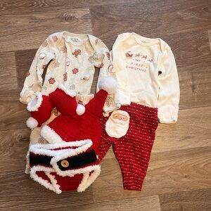Carter’s Baby Girl Christmas Bundle 🎄 0–3 Months + Newborn Santa Outfit